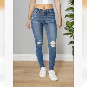 Judy Blue Midrise Tummy Control Destroy Skinny Distressed Jeans